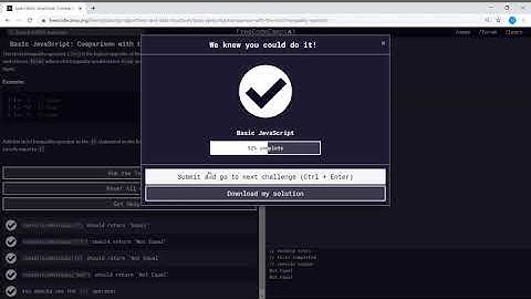 Basic Javascript (62/111) | Comparison with the Strict Inequality Operator | freeCodeCamp