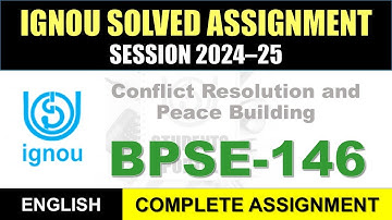 BPSE 146 Solved Assignment 2025-26 || bpse-146 solved assignment in English || Jan 2025 to Dec 2025