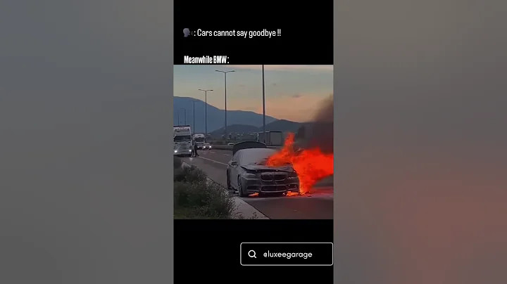 "Fiery Farewell: BMW Blinks Goodbye as Flames Ignite!" #automobile #germancars #bmw@BMW