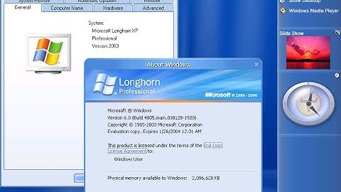 Windows Longhorn build 4005