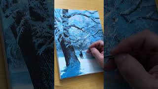 Winter forest Acrylic painting #painting #shortspainting #art