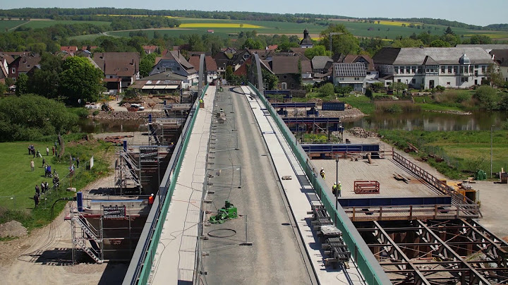 Verschub der Weserbrücke Beverungen 2020 | Zeitraffer