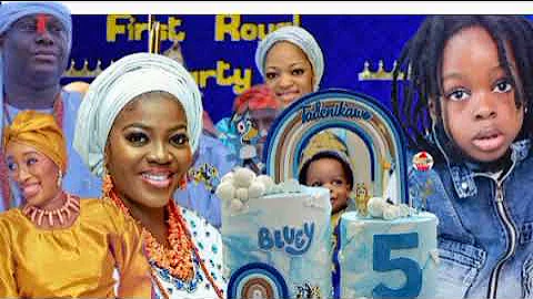 Olori Ashley and Ronke sent 0ụt of d Palace as Prince Tade cuts his 5th birthday cake wit the royals