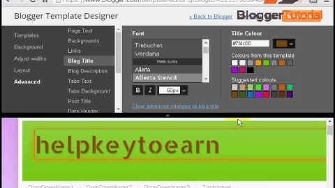 How to Customise Blogger Template urdu hindi tutorial