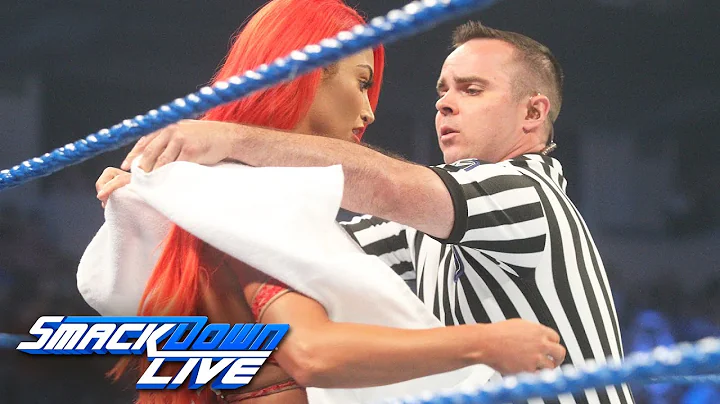 Eva Marie has a wardrobe malfunction before her ma...