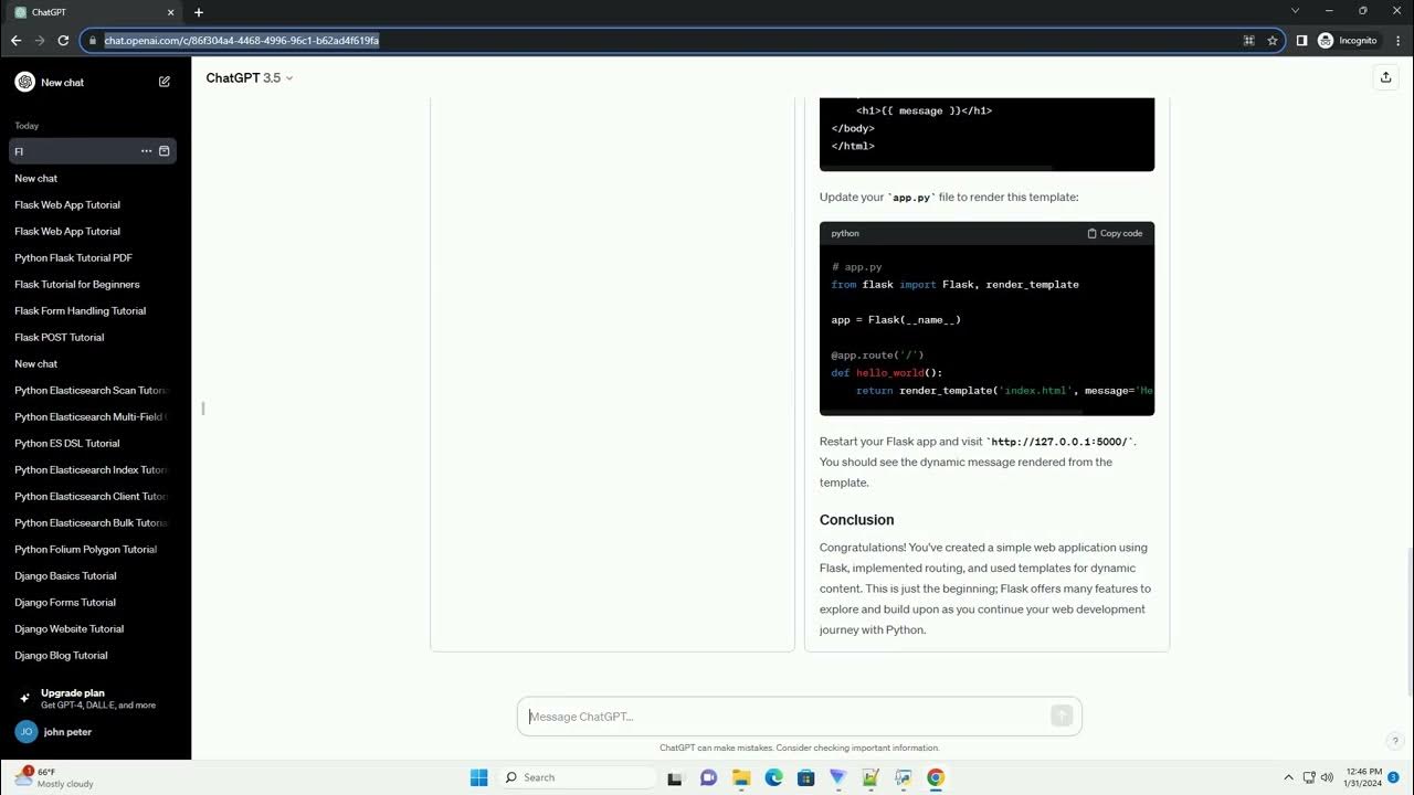 python flask web example - YouTube