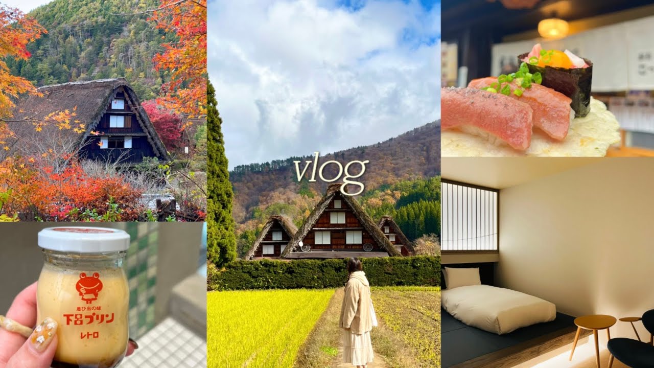 【岐阜vlog】念願の白川郷へ！🍁🏔飛騨高山〜下呂温泉♨️一人旅