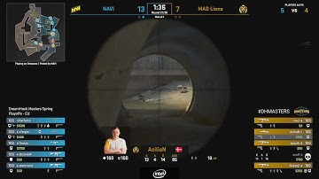 S1mple preaiming 5man boost on Overpass and gets a kill