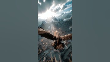 Eagle Flies Like a Drone Over Burning Village 🦅🔥 | Epic AI Cinematic Scene