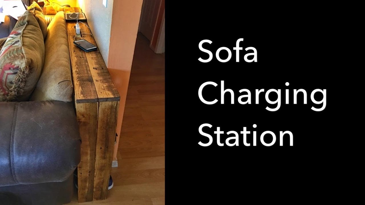 Diy Pallet Wood Sofa Table And Charging