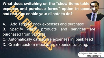 What does switching on the “show items table on expense and purchase forms” option in account and se