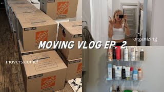 moving vlog ep. 2: movers come, unpacking boxes + organizing | maddie cidlik