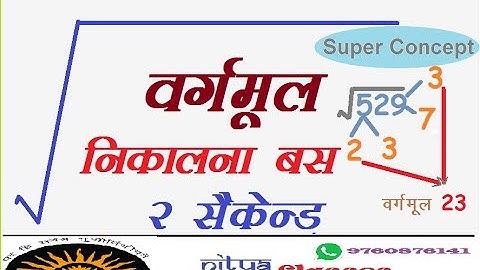 How to find Square Root in 2 seconds (वर्गमूल बस २ सैकंड )