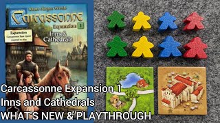 WHAT'S NEW Carcassonne Expansion 1: Inns & Cathedrals (and PLAYTHROUGH) - Carcassonne Expansionist