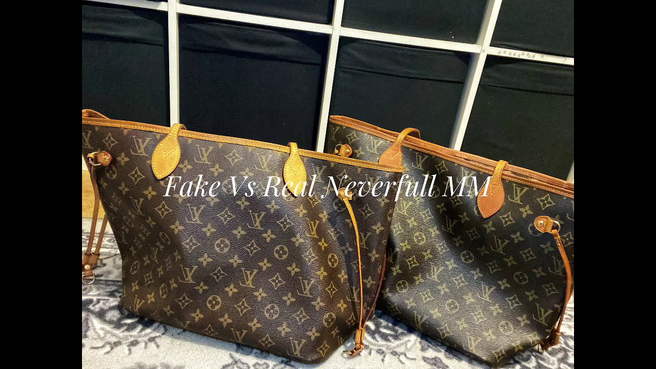 Fake vs Real Louis Vuitton Neverfull MM الفرق بين حقيبة لويس فيتون الاصلية و التقليد YouTube