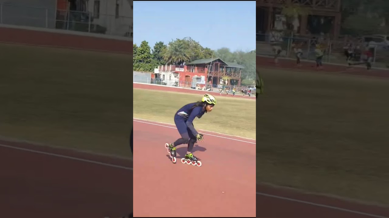 First time skating on a banked track. Every turn feels like a step closer to my goals 🏅🔥