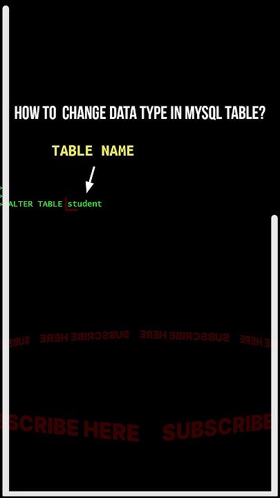 How to Alter Data Type in MySQL Table ?#shorts #mysql #datatype - YouTube