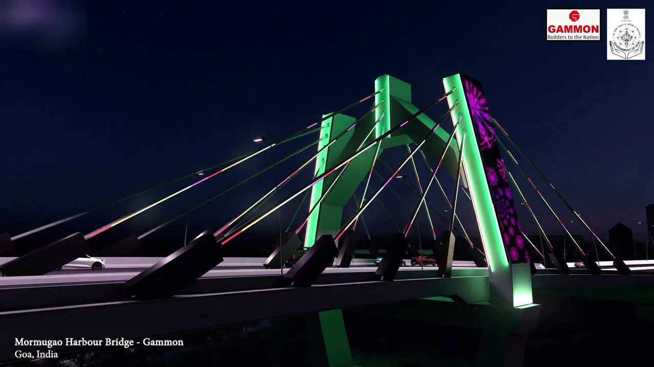 FACADE LIGHTING ON INDIA'S FIRST CURVED CABLE STAY BRIDGE