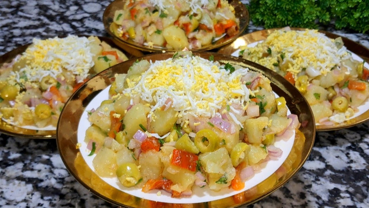 ضروري تكون على مائدة إفطار رمضان ⁉️ سلطة البطاطس الغنية و المغدية مكوناتها بسيطة وطعمها مختلف ومميز💯