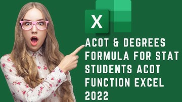 ACOT & Degrees Formula for Stat Students ACOT Function Excel 2022 - ACOT Function in Urdu Hindi