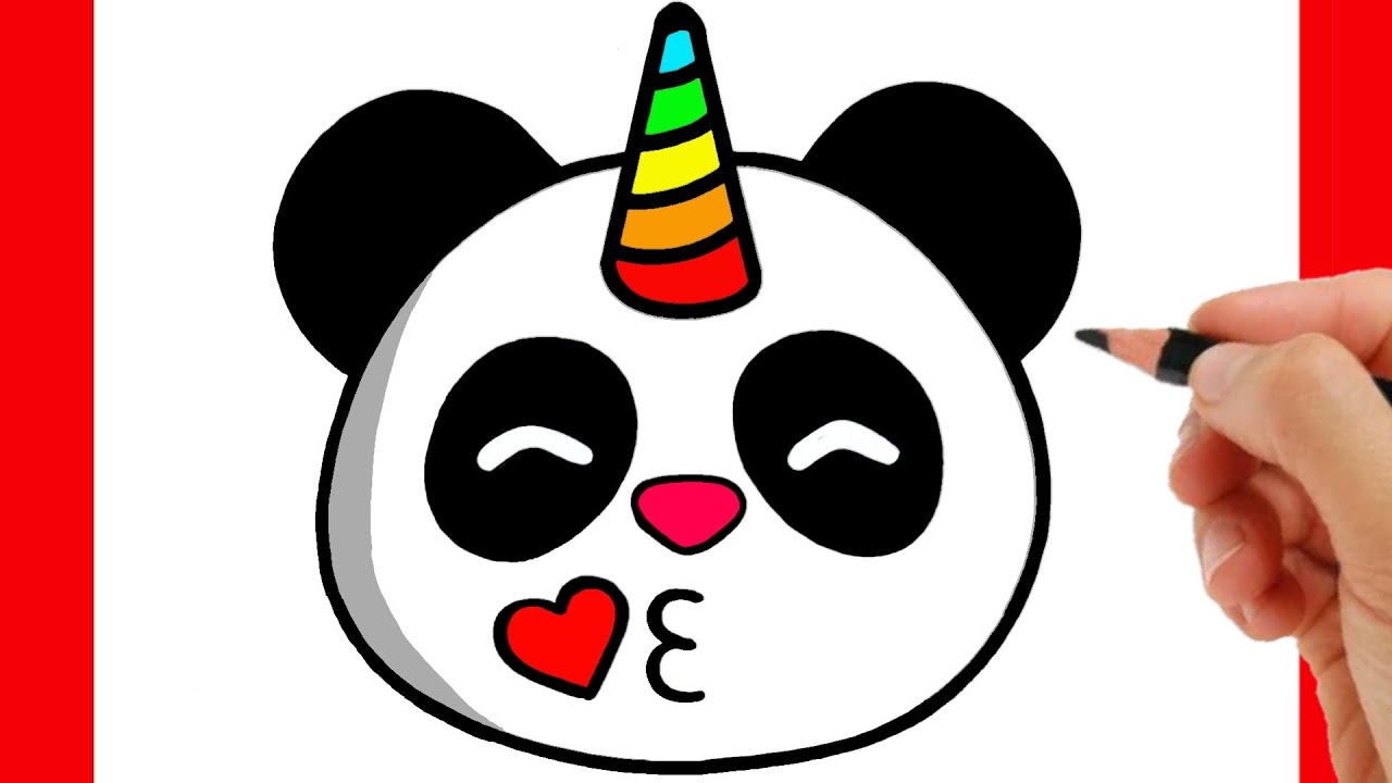 How To Draw A Cute Panda Easy Kawaii Drawings Youtube