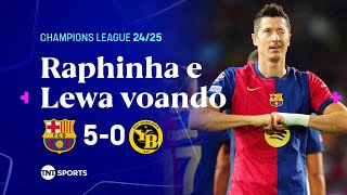 Thumbnail for LEWANDOWSKI FAZ 2, RAPHINHA PARTICIPA DE 3 E AINDA TEVE GOL CONTRA BIZARRO! BARCELONA 5X0 YOUNG BOYS