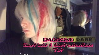 Scene emo short hair tut (short hair extentions)