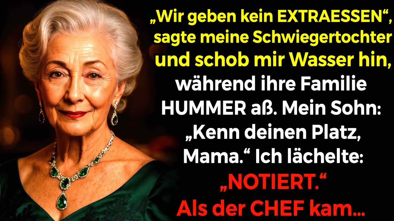 Meine Schwiegertochter: „Wir geben kein Extraessen“, während sie der Familie Wasser und Hummer gab…
