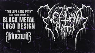 The Left Hand Path - Black Metal Logo Design by RAVENOIR13 (Speed Drawing Timelapse) screenshot 4