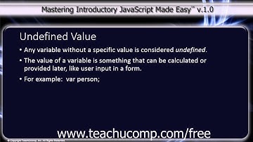JavaScript Training Tutorial Undefined Value