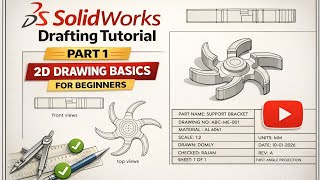 SolidWorks Drafting Tutorial Part 1 | 2D Drawing Basics for Beginners
