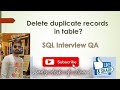 Delete Duplicate row from table