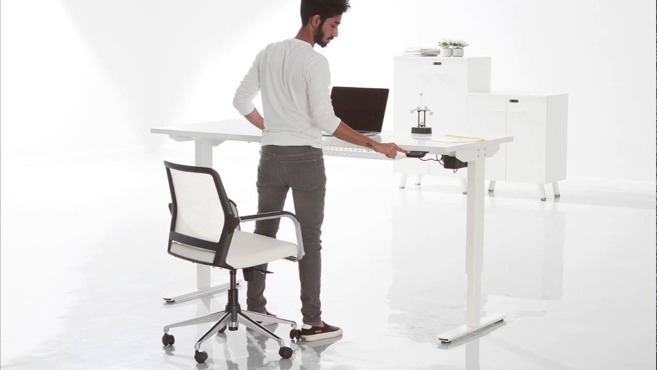 Height Adjustable Table From Featherlite Office Furniture Youtube