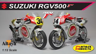 EP154. KEVIN SCHWANTZ SUZUKI RGV500 1990 VS 1993 ALTAYA 1:12 SCALE MINIATURE MODEL