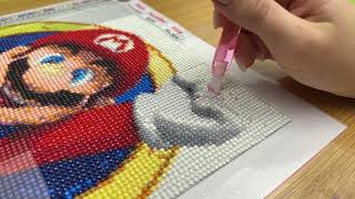 ASMR Relaxation: Super Mario Canvas Art Assembly Time lapse