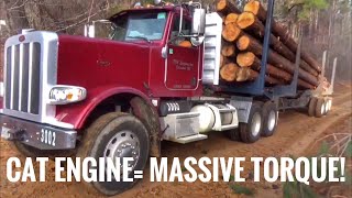 Peterbilt with a Caterpillar in a hard pull!