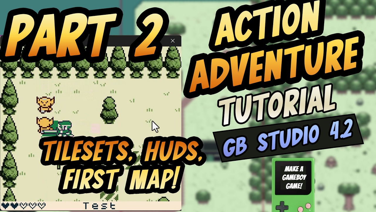 GB Studio 4.2 Action Adventure Tutorial - Part 2: Tilesets, HUD, First ...