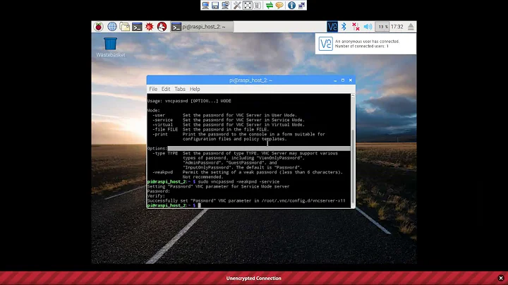 VNC password on Raspberry Pi 3 Model B