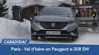 En Peugeot e-308 SW à Val d'Isère : gros volumes, petite batterie