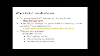 Aleksander Alekseev, Anastasia Lubennikova: Growing up new PostgreSQL developers -- PGCon 2018 screenshot 1