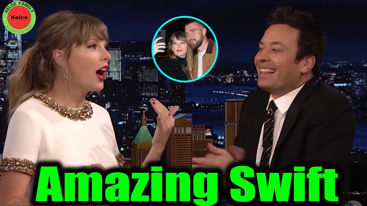 Тейлор Свифт упомянула своего жениха Трэвиса Келси во время интервью с Фэллоном на шоу «The Tonig...