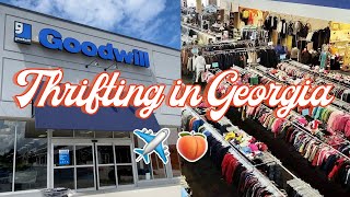 THRIFT WITH ME in Georgia! 🍑  I went to 5 Thrift Stores! TRY-ON HAUL
