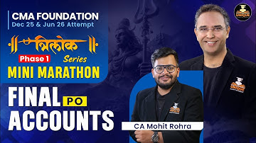 CMA Foundation | Accounts Revision | Bills of Exchange | Lec 4  |Dec 25 & Jun 26|CA MOHIT ROHRA
