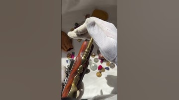 Flintlock pistol made by H M Britt #flintlock #asmr #antique #muzzleloader #fyp #shooting