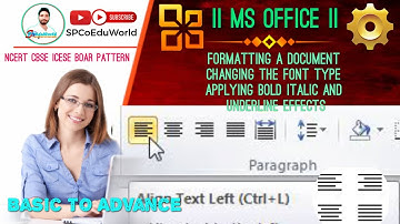 ms word 2016 formatting text | changing the font type | applying bold italic and underline effects