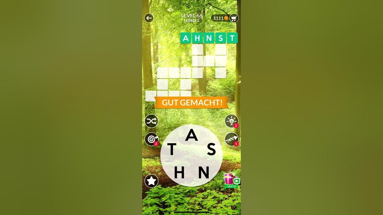 WORDSCAPES Level 66 Lösung Deutsch - YouTube