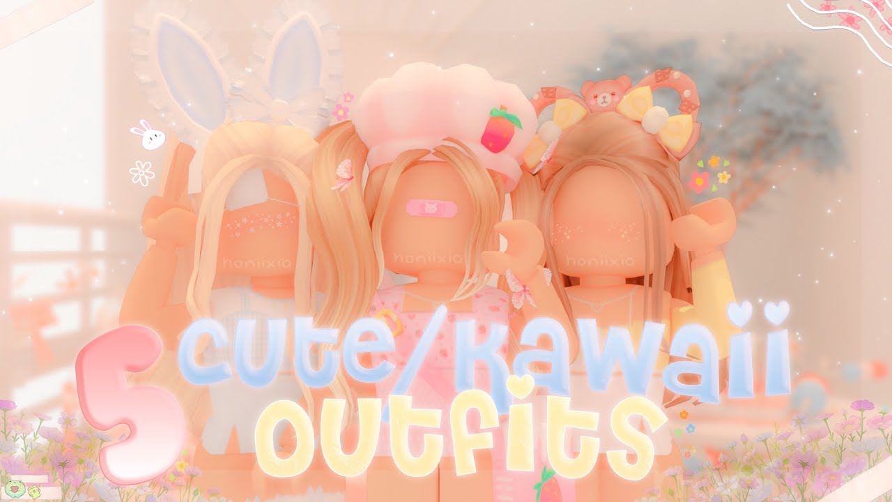 5 Cute Kawaii Outfits Outfit Codes Aesthetic Honiixia Youtube - roblox moon dress