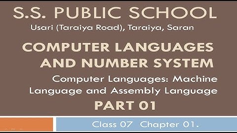 Computer Languages and Number System: Class7th. Part 01 | Machine Language and Assembly Language.
