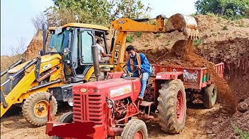 JCB 3DX machine loading mud at Tractor | mahindra | SSS AGRI TECH