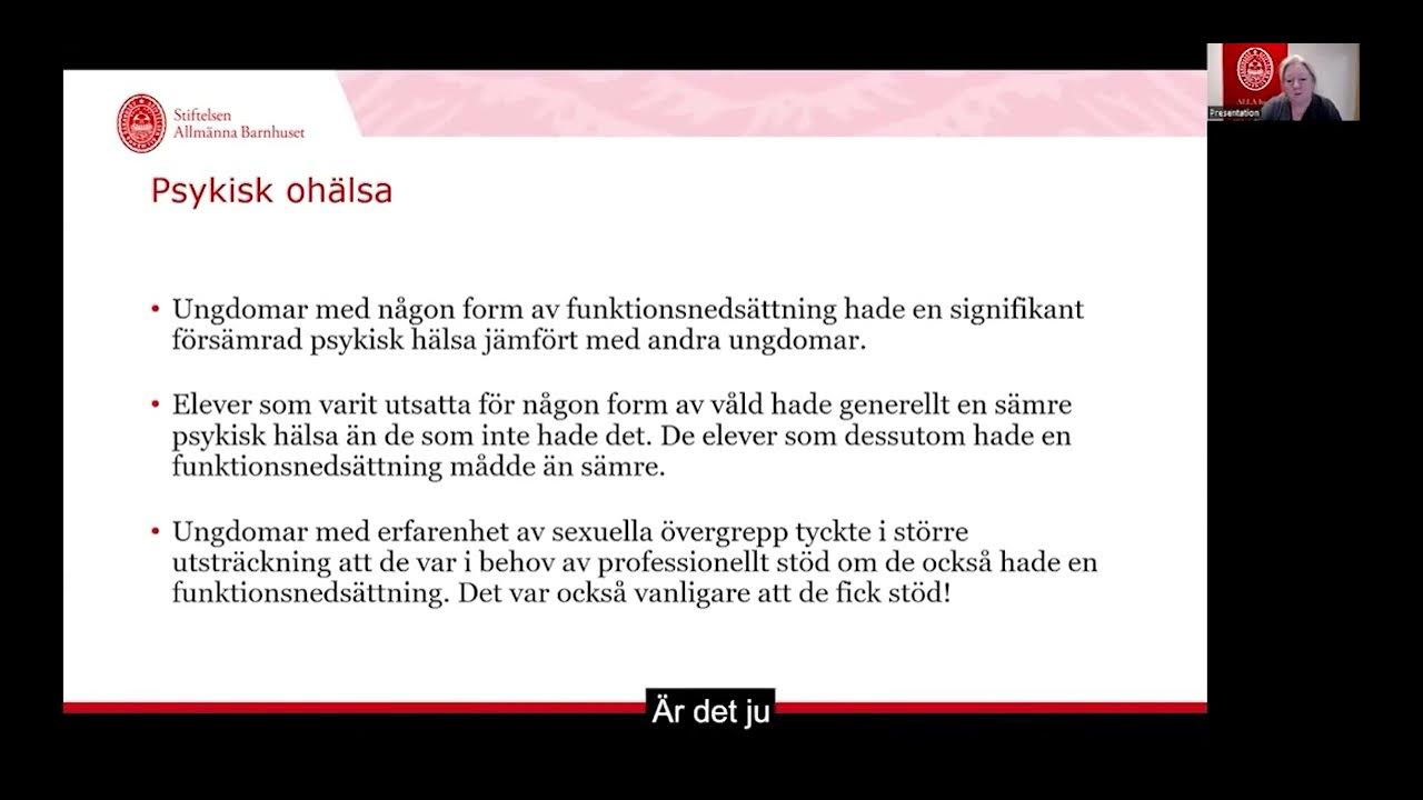 Tillgång och behov av stöd och behandling - YouTube